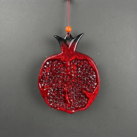El Yapımı Seramik Nar Duvar Dekoru Bereket Koleksiyonu 13X16 cm