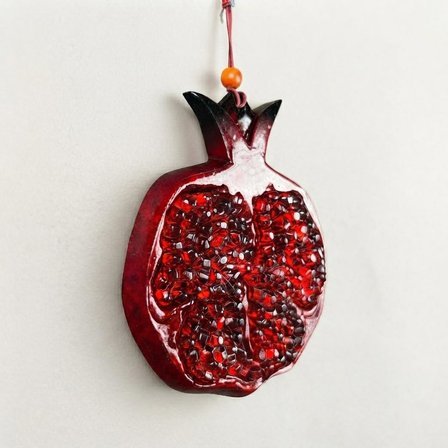 El Yapımı Seramik Nar Duvar Dekoru Bereket Koleksiyonu 13X16 cm