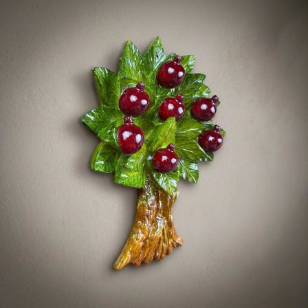 El Yapımı Nar Ağacı Duvar Dekoru Bereket Koleksiyonu 14X20 cm