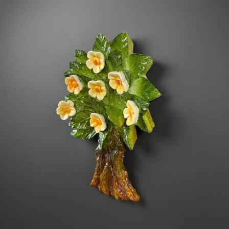 El Yapımı Çiçekli Ağaç Duvar Dekoru Bereket Koleksiyonu 14X20 cm