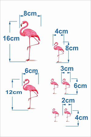 Lazer Kesim 7 Parça Ahşap Flamingo Duvar Süsü