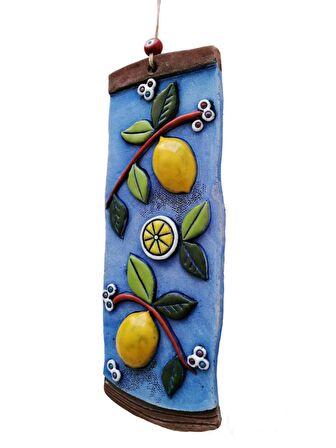 Özel Tasarım Seramik Limon Ağacı Dekoratif Duvar Süsü Ev Bahçe Duvar Dekorasyon