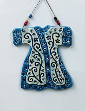 Seramik Semazen Hırkası Dekoratif El İşi Duvar Süsü Büyük Boy Nazarlık