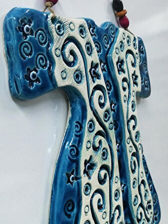 Seramik Semazen Hırkası Dekoratif El İşi Duvar Süsü Büyük Boy Nazarlık