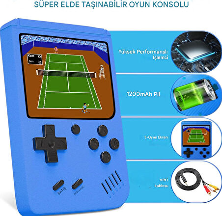 QASUL Klasik Oyun, İki Oyunculu Oyun için TV Bağlantısını Destekler, 3.0 inç Renkli Ekran, Çocuklar ve Yetişkinler için Uygun