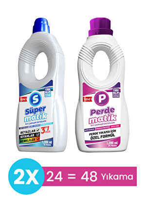 3'ü 1 Arada Sıvı Çamaşır Deterjanı - 1200 ml Perdematik Sıvı Vegan Çamaşır Deterjanı