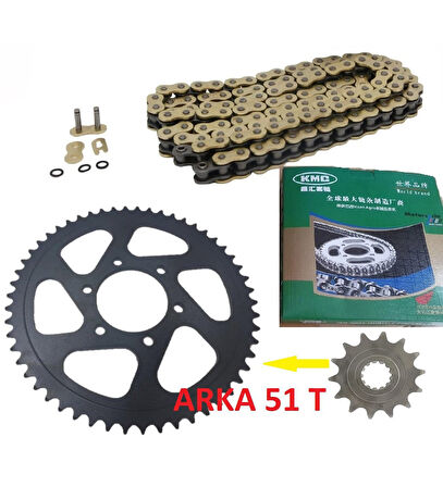 Cf Moto Nk 400 Oringli Zincir Dişli Seti Performans Arka Dişli 51 T Kmc Gold Zincir_Supermoto
