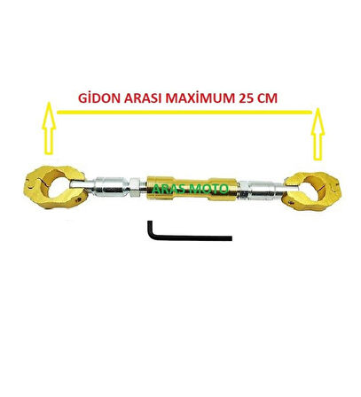Motosiklet Gidon Barı Ayarlanabilir Dengeleyici Ara Bar Sarı Renk 22 Mm Gidon _Supermoto