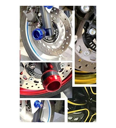 Motosiklet ,Scooter Ön Teker Koruma Takozu Karbon Detaylı Gri Renk 16 Mm Millere Uygun_Supermoto