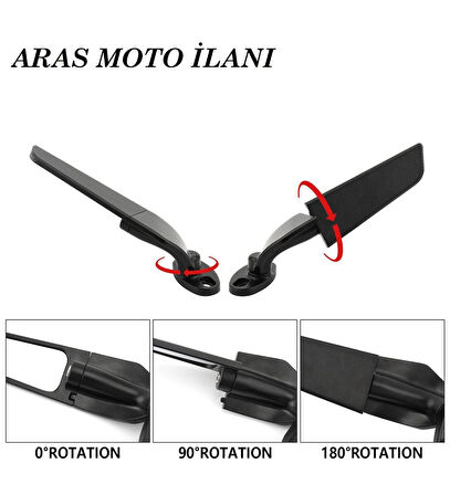 Motosiklet Kanat Dikiz Aynaları Ayarlanabilir R25 -Cbr 250 -Cbr125-600Rr-1000Rr-R6-R1 Uyumlu