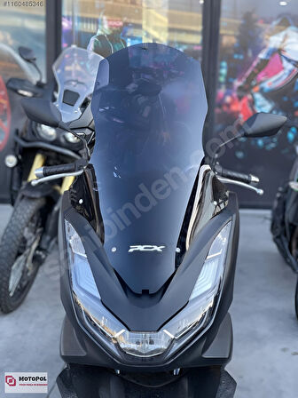 Honda Pcx 125 ,150 Ön Siperlik Camı Koyu Füme 75cm Uzun Tur Camı Montaj Aparatlı 2021-24_Supermoto