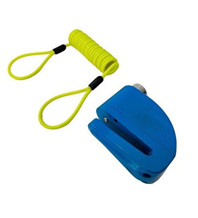 Motosiklet Alarmlı Disk Kilidi 110 Desibel Hatırlatma Kablolu (Mavi)_Supermoto