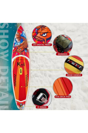 KOİ BALIĞI EFSANESİ KOI 11′ LIGHTWEIGHT STAND UP PADDLE BOARD SUP BOARD 350x84x15 cm 1 YIL GARANTİ
