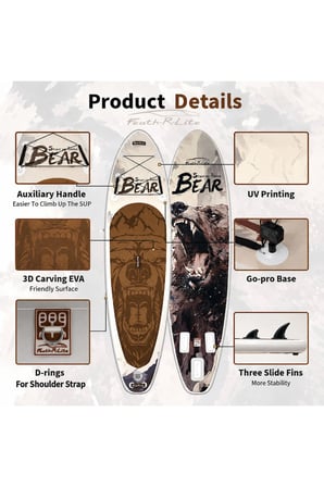 Feath-R-Lite MODEL : BEAR ŞİŞME SUP BOARD/STAND UP PADDLE BOARD 350x89x15 CM 1 YIL GARANTİ