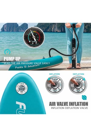 TİKİ MAVİ ŞİŞME SUP BOARD/STAND UP PADDLE BOARD PATİ DOSTU YÜZEY (320x83x15 CM)