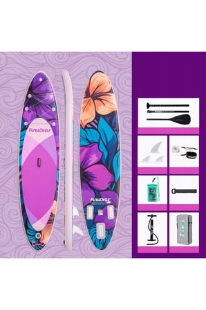PURPLE FLOWER ŞİŞME SUP BOARD/STAND UP PADDLE BOARD 350x85x15 CM 1 YIL GARANTİ