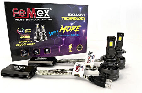 Femex Super More H7 Şimşek Etkili Led Xenon 240W 28.000 Lumen