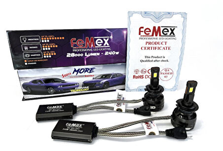 Femex Super More H7 Şimşek Etkili Led Xenon 240W 28.000 Lumen