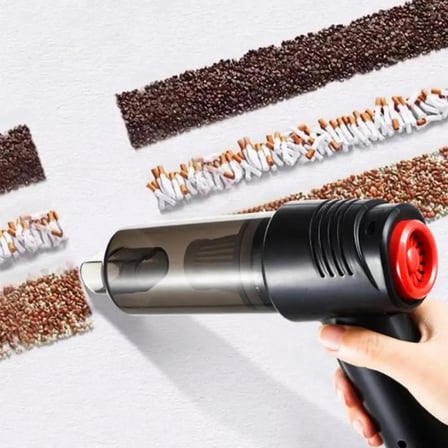 Volvo XC-40 Recharge (Elektrikli) 2022-2023-2024-2025 Şarjlı Kablosuz Oto El Süpürgesi 60W Yüksek Emiş ve Üfleme Fonksiyonlu Type-C Şarjlı Siyah Ev Araç Süpürgesi