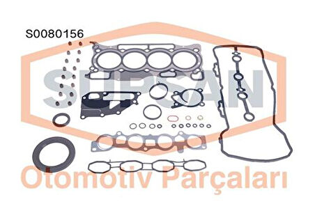 Supsan S0080156 Motor Takım Conta Komple Ful Keçeli Subap Lastiklı Skclı Qashqai-Note 1.6 2006-2012 Hr16De 10101-EE025