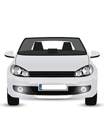 Üniversal Mercekli Angel Sis Farı Metal Su Geçirmez 76 mm Mavi Halkalı Angel Eyes