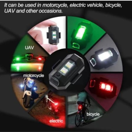 RGB Drone Bisiklet Uçak Motosiklet Otomotiv Mini Çakar Led Lamba Kablosuz Şarjlı 1 Adet