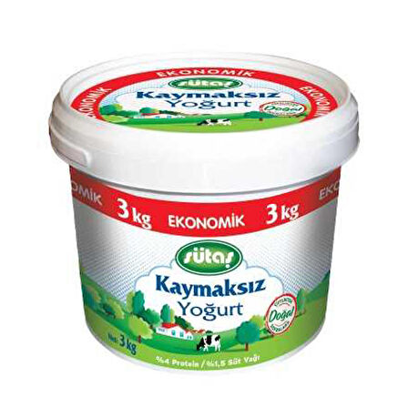SUTAS YOGURT KAYMAKSIZ Y.YAGLI 3 KG