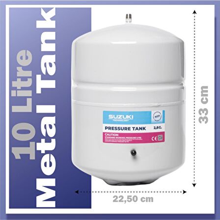 Tüm Su Arıtma Cihazlarına Uyumlu 2,8 Galon (10 Lt) Metal Tank