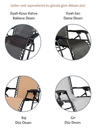 SEVGİ Yatabilen, Ayarlanabilir Pozisyonlu, Katlanabilir Zero Gravity Şezlong, Kamp Sandalyesi