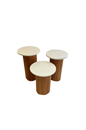 Savana İskandinav 3'lü Ahşap Zigon Sehpa