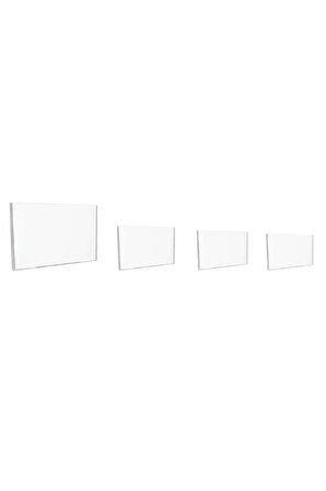 A4 U Tipi Yatay Föylük Broşürlük Şeffaf Pleksi - 5'li Paket