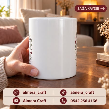 Almera Craft İsimli Sevgili Kupası Kişiye Özel Romantik Hediye 300 ml