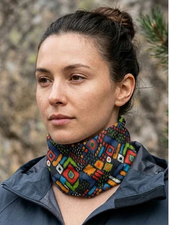 Etnik Geometrik Desenli Unisex Buff (Baf) – Renkli Outdoor Boyunluk