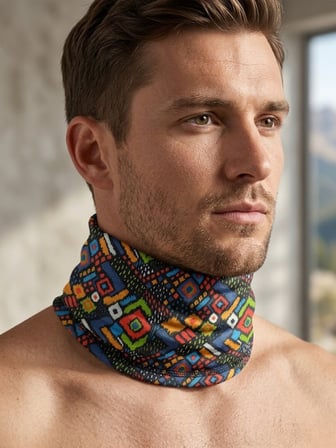 Etnik Geometrik Desenli Unisex Buff (Baf) – Renkli Outdoor Boyunluk