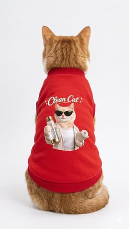 Baskılı Pamuklu Kedi Kıyafeti ve Tişörtü (Esnek Rahat Kesim Asorti Karışık Desen Giysi)
