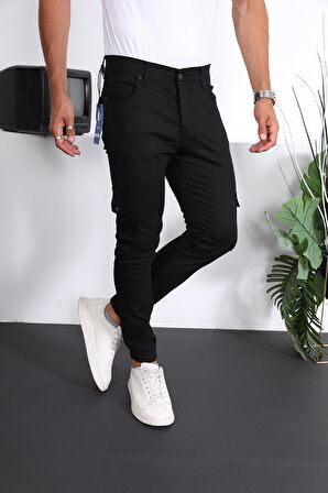 Erkek Slim Fit Paça Lastikli Kargo Pantolon