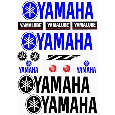 YAMAHA YZF ETİKET SETİ MAVİ A4 BOY
