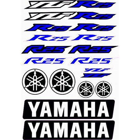  YAMAHA R 25 STİCKER ETİKET A4 BOY LACİVERT