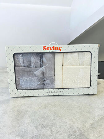 Sevinç Aile Bornoz Seti - 6 Parça Premium Set