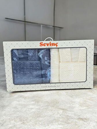 Sevinç Aile Bornoz Seti - 6 Parça Premium Set