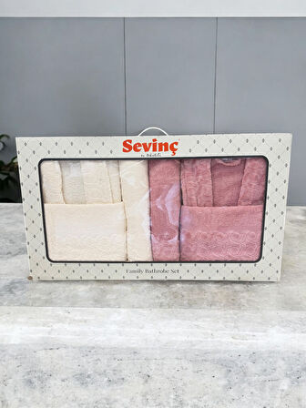Sevinç Aile Bornoz Seti – 6 Parça Premium Set