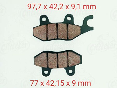 100KH DELTA ÖN FREN DİSK BALATASI 9 mm ÇENGELLİ