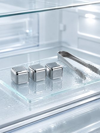 Paslanmaz Çelikten Üretilmiş Metal Buz Küpü Seti ve Buz Klipsi