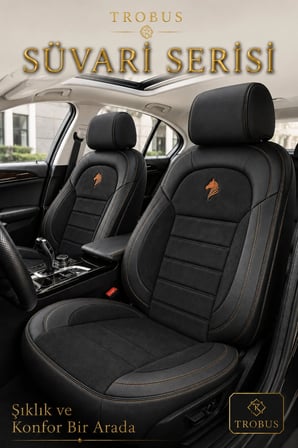 Citroen C4 2020 Sonrası Uyumlu Süvari Serisi Siyah Kahve Premium Tay Tüyü Koltuk Kılıfı