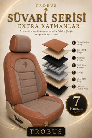 Hyundai i10 2007 Sonrası Uyumlu Süvari Serisi Taba Premium Tay Tüyü Koltuk Kılıfı