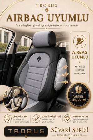 Hyundai Tucson 2010 Sonrası Uyumlu Süvari Serisi Gri Siyah Premium Tay Tüyü Koltuk Kılıfı