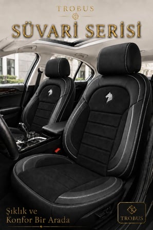 Kia Picanto 2004 Sonrası Uyumlu Süvari Serisi Siyah Beyaz Premium Tay Tüyü Koltuk Kılıfı