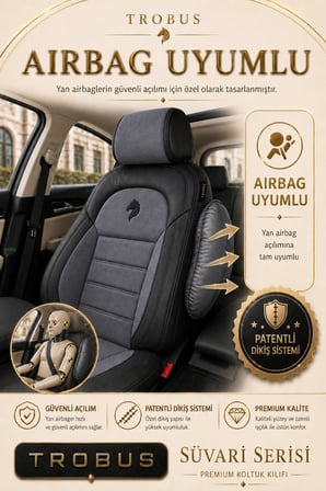 Peugeot 408 2022 Sonrası Uyumlu Süvari Serisi Füme Siyah Premium Tay Tüyü Koltuk Kılıfı