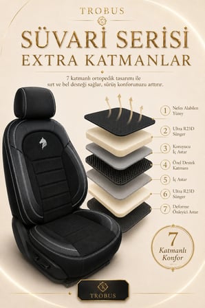 Renault Symbol 2008 Sonrası Uyumlu Süvari Serisi Siyah Kırmızı Premium Tay Tüyü Koltuk Kılıfı