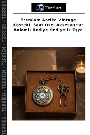 Premium Antika Vintage Köstekli Saat Özel Aksesuarlar Anlamlı Hediye Hediyelik Eşya